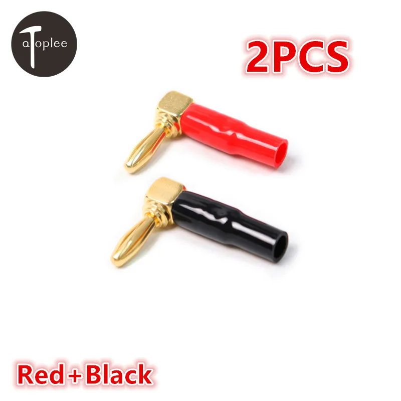 

2PCS 4mm L Banana Plug Connector Red+Black 90 Degree Amplifier Speaker Terminal Binding Post Banana Socket Connector