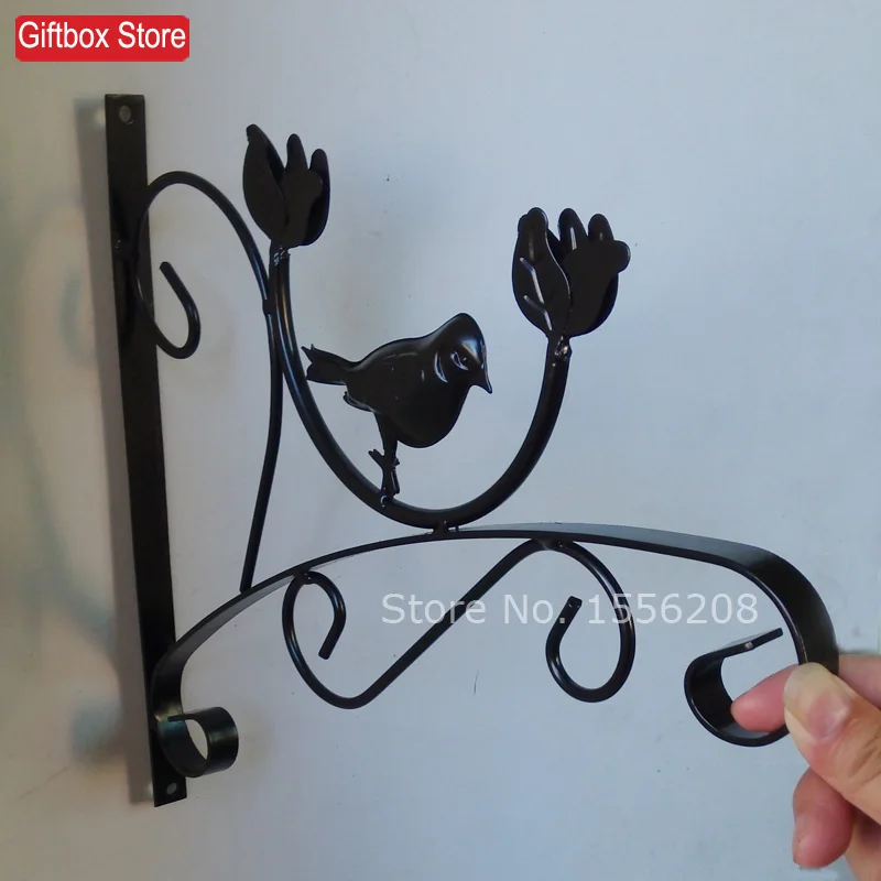 

Wrought iron wall hanging shelf outdoor balcony hanging basket flower pot hanger hook flower pot hanging bracketplant stents