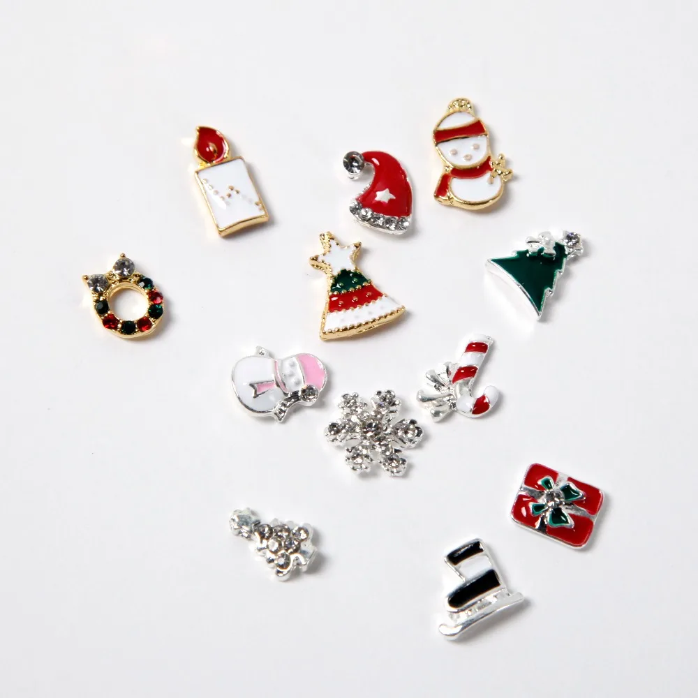 

ROSALIND Christmas Series Glitter Gold Silver Snowflake Design Manicure Stud 3D Nail Art Decoration Charms Nail Art Access