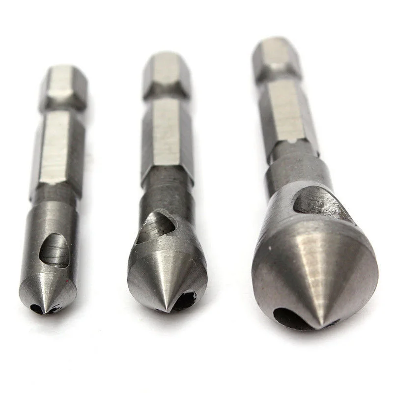 3pcs Countersink Deburring Set Steel Countersink Deburring Hand Tools ...