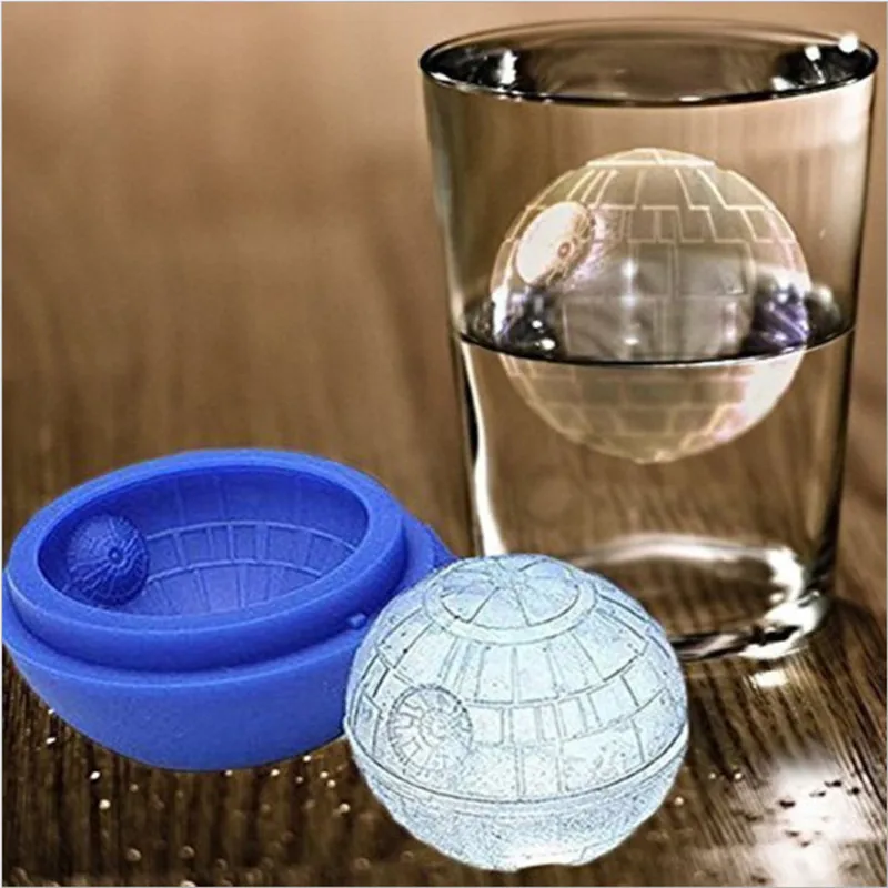 

Hot Creative Silicone Blue Wars Death Star Round Ball Ice Cube Mold Tray Desert Sphere Mould Ice Cream Tools