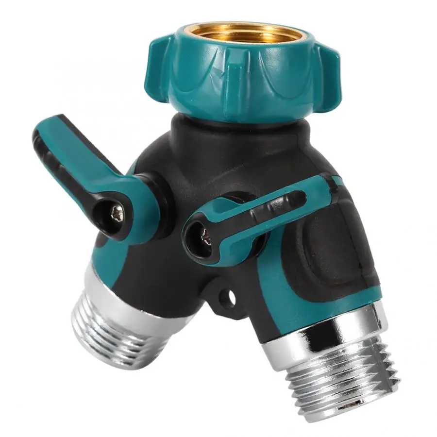 

3/4" MNPT DN20 Zinc Alloy Y Shape 2 Way Water Hose Valve Connector Adapter for Garden Use