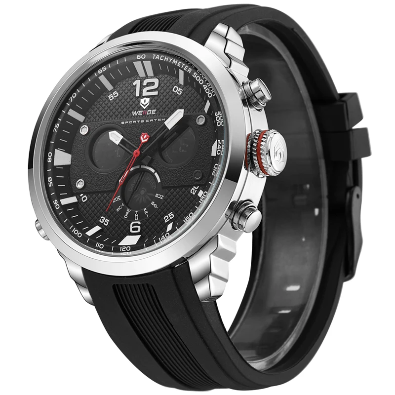 WEIDE Модные светодиодные цифровые кварцевые часы мужские военные спортивные