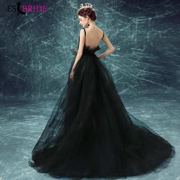 2019 Black Evening Dresses Long Elegant A-Line Sleeveless Backless Lace Appliques Wedding Guest Dress Party Gown Vestidos ES2020 2019 Black Evening Dresses Long Elegant A-Line Sleeveless Backless Lace Appliques Wedding Guest Dress Party Gown Vestidos ES2020