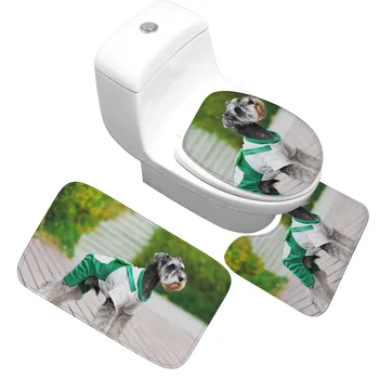 

Honlaker Super Soft Flannel Bath Mat 3 Piece Set Breathable Absorbent Bathroom Rug Warm Non-slip Toilet Foot Mat Bath Carpet