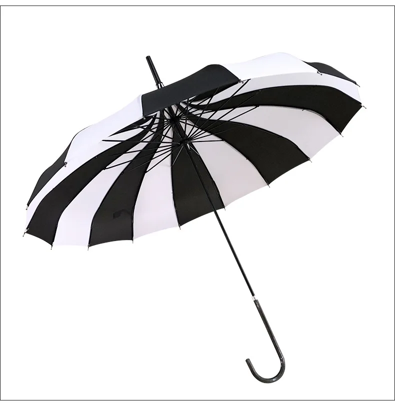 

10pcs/lot Pagoda umbrella Victorian Wedding Straight umbrella With Black and White Stripe Colors Stage prop umbrella Wedding