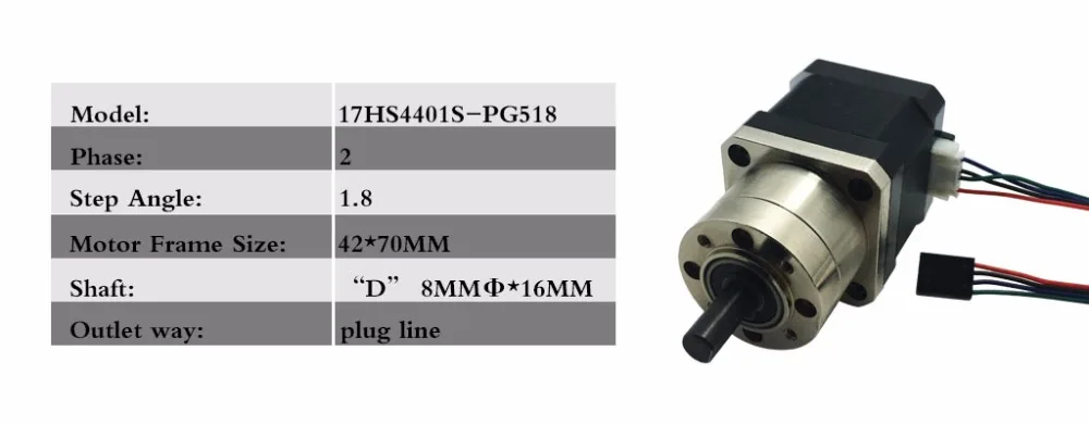 4-свинец Nema17(Национальная ассоциация владельцев электротехнических предприятий) шаговый двигатель 42 двигатель экструдер Шестерни шаговые двигатели соотношение 5:1 планетарный Шестерни коробка Нема 17(Национальная ассоциация владельцев электротехнических предприятий) шаговый двигатель