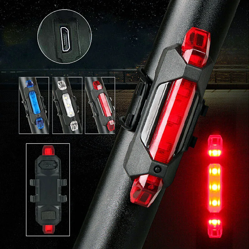 

Portable USB Rechargeable Bike Light Bicycle Tail Rear Safety Warning Light Taillight Lamp Super Bright 88 B2Cshop