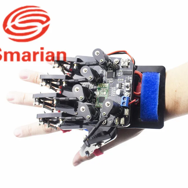 

Wearable Mechanical Glove Wireless Somatosensory Controller Control Exoskeleton DIY RC Robot Hand Palm Finger Remote Control