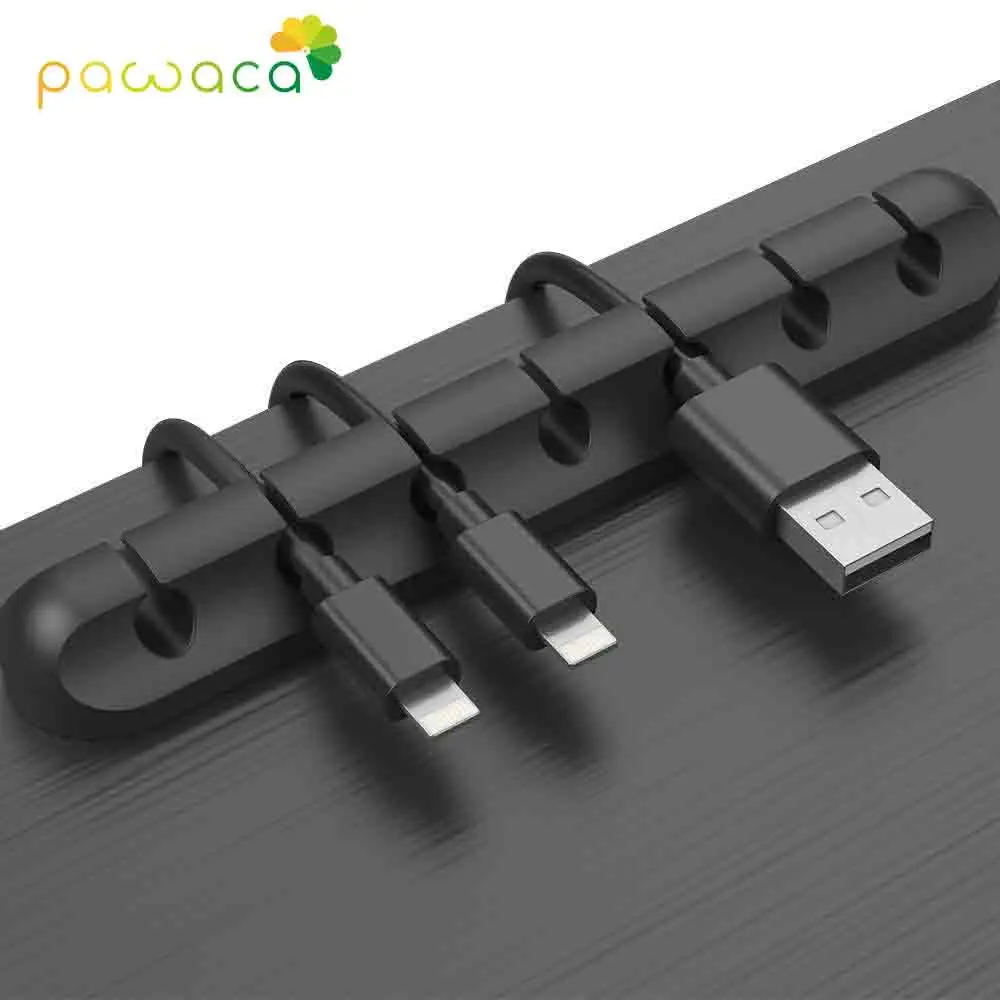 3/5/7 держатель силиконового кабеля зажим USB Кабельный органайзер канал Настольный
