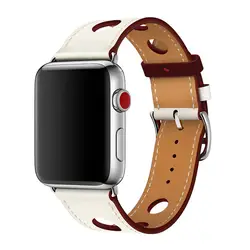 Новейший ремешок из натуральной кожи для Apple Watch 1 2 3 Single Tour Rallye 6 port herm Ремешки для наручных часов для Apple Watch 4 ремешки