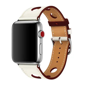 

Newest Genuine Leather Watch Strap Band For Apple Watch 1 2 3 Single Tour Rallye 6 Port herm Watchbands For Apple Watch 4 Straps