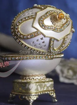 

Egg music Box gift present princess love girl music box musical box eggshell Jewelry box Jewel case Pearl silk Musical birthday