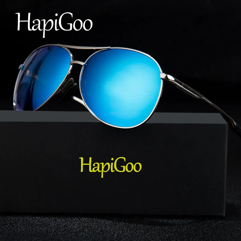 HAPIGOO Brand Design Polarized Sunglasses Men Ultra Clear Mirror Night
