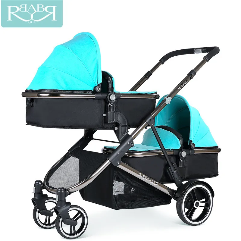 Babyruler Детские коляски для близнецов 2 в 1 carrinho poussette double jumeaux двойная коляска kinderwagen