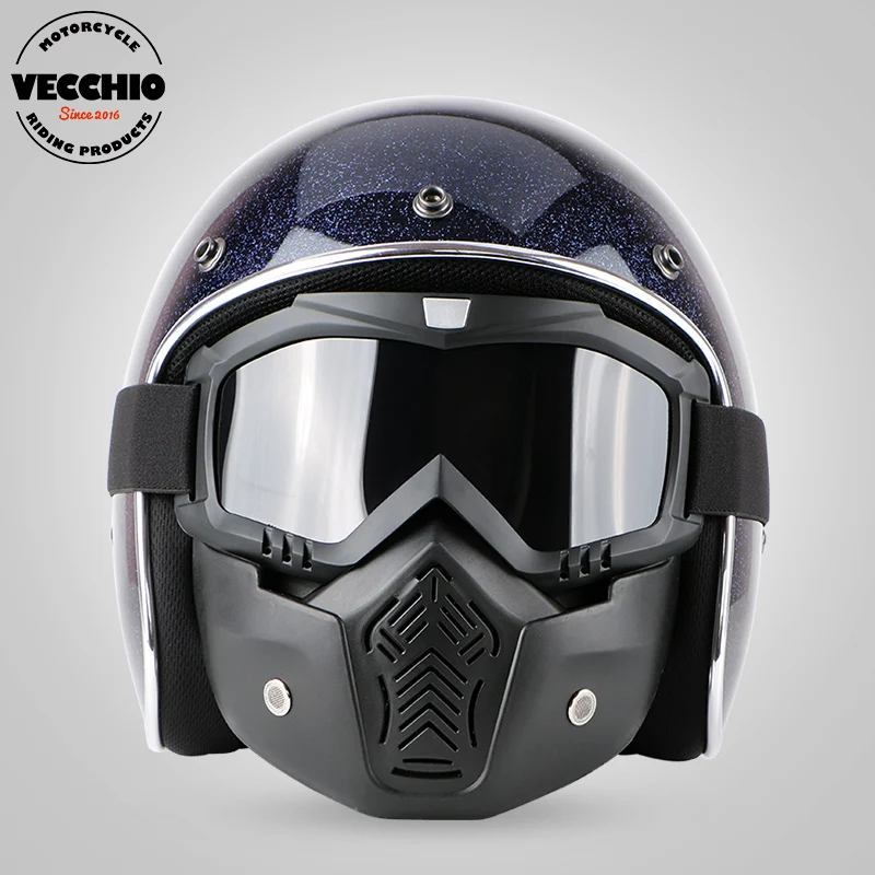 Motorcycle vintage helmet Fiberglass jet retro open face helmet motorbike motocross scooter helmet Casco safety Capacete