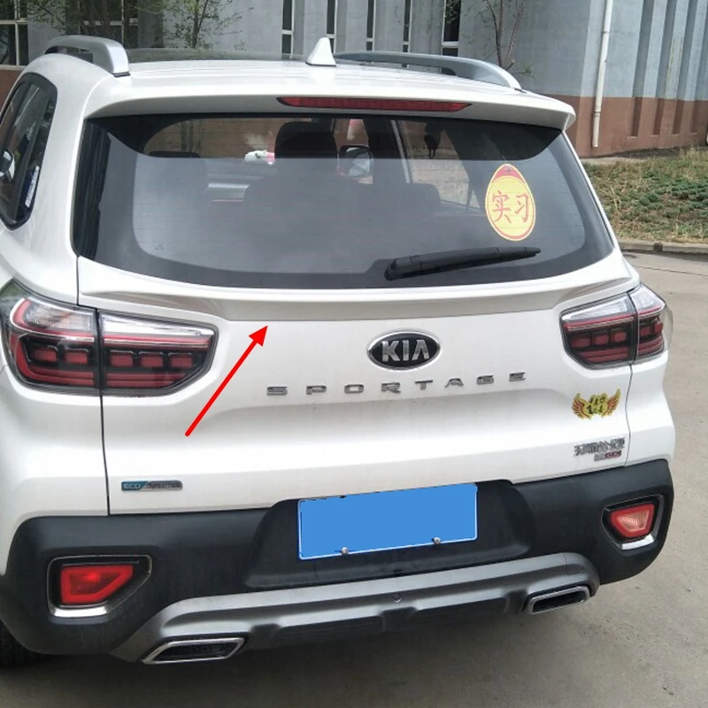 

For 2018 2019 Kia Sportage Middle Spoiler High Quality ABS Material Car Rear Wing Primer Color Rear Roof Spoiler