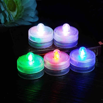 

48pcs/lot Disco Light Waterproof LED Light Candles Multicolor-Changing Underwater Mini Night Luminous Lamp for Birthday Party