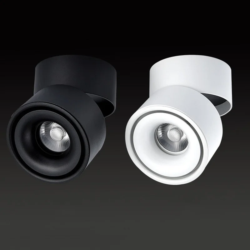 

Modern 360 degree rotatable Ceiling Light input 12W LED surface mounted ceiling lamp Foldable COB background spot light 90-260V