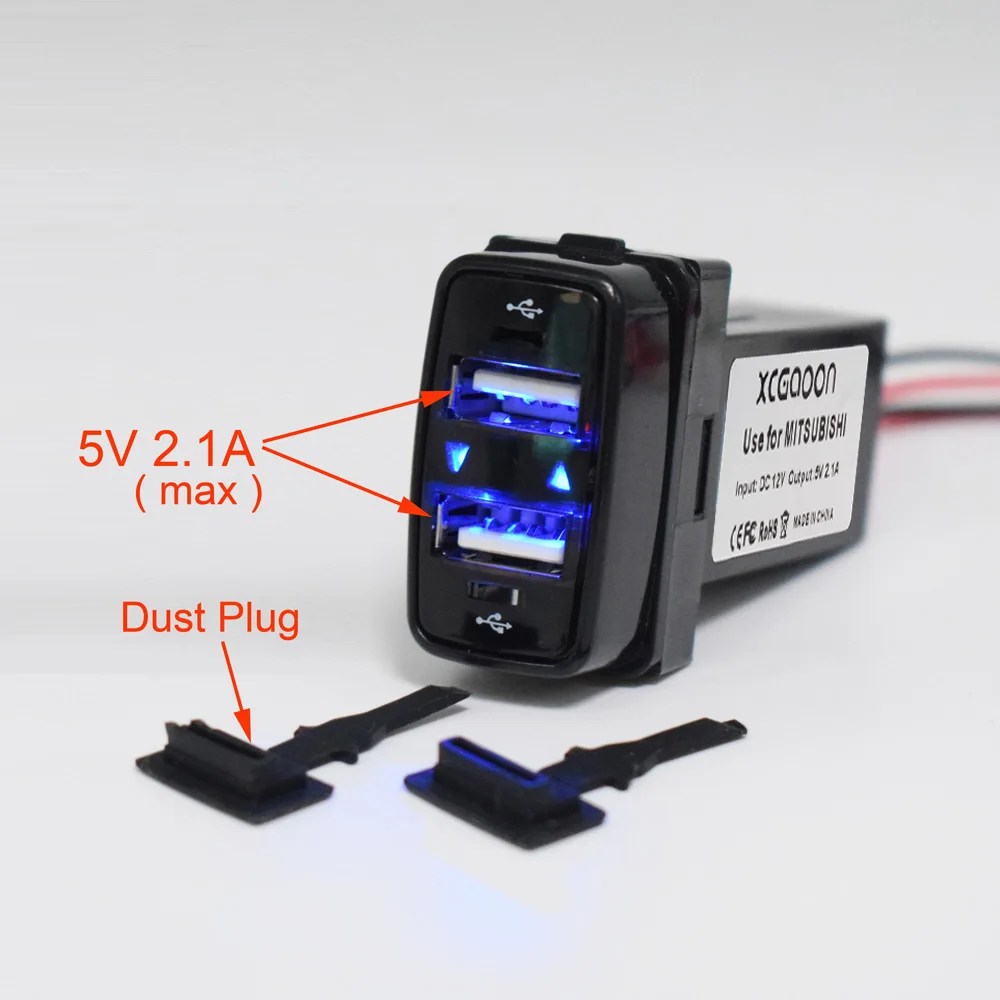 XCGaoon Специальный 5V 2.1A 2 USB разъем для автомобильного зарядного устройства MITSUBISHI DC