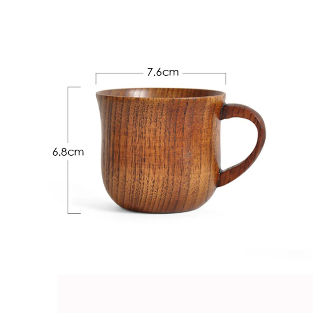 Natural Wooden Cup Wood Coffee Tea Beer Juice Milk Water Mug Handmade Soup Noodle Rice Bowl Big Ramen Bowl Anti Drop