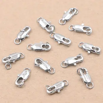 

10Pcs/lot Lobster Clasps Hooks Connectors DIY Necklace Bracelet Jewelry Making Accessories Spring Snaps Button Finding Part A899
