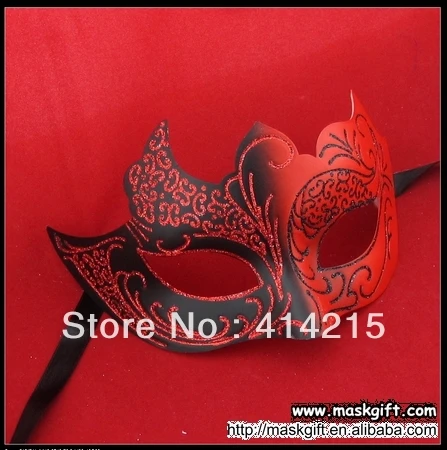 Горячая смешанных цветов(48 шт./партия) ручная красно-черная Маскарадная маска для глаз