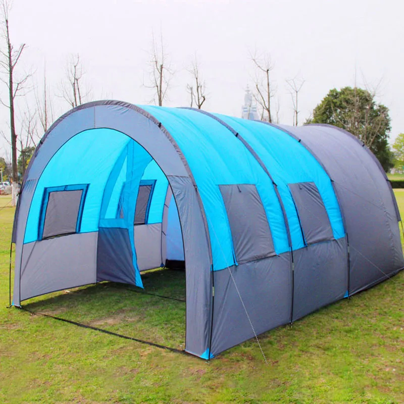

10 Person 480*310*210cm Large Camping Tent Outdoor Tunnel Tents One Bedroom & 2 Living Room Waterproof Family Trave Tienda