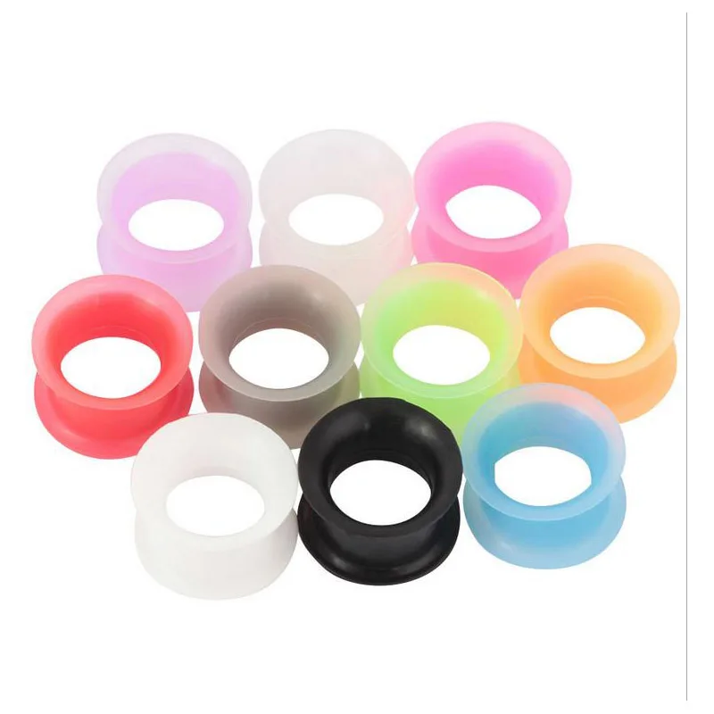 

30PCS Silicone Flexible Thin Double Flared Ear Plugs Flesh Tunnel Ear Expander Stretcher Earlets Earring Gauges Piercing Jewelr