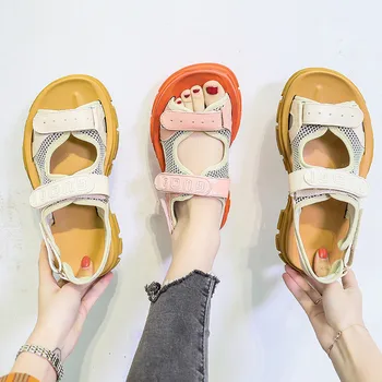 

new arrive women shoes platform sandals Mesh Breathable Shoes Woman Peep Toe Ladies Wedges Sandals summer beah sandals