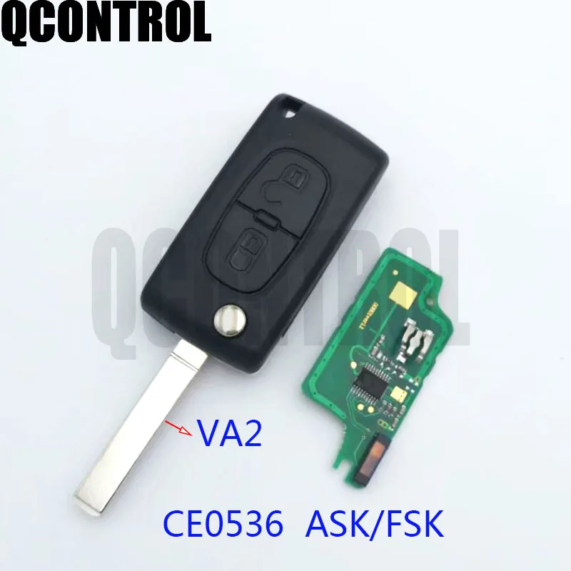 QCONTROL Автомобильный Дистанционный ключ 433 МГц подходит для CITROEN C2 C3 C4 C5 Berlingo; Picasso ID46(CE0536 ASK/FSK, 2 кнопки VA2