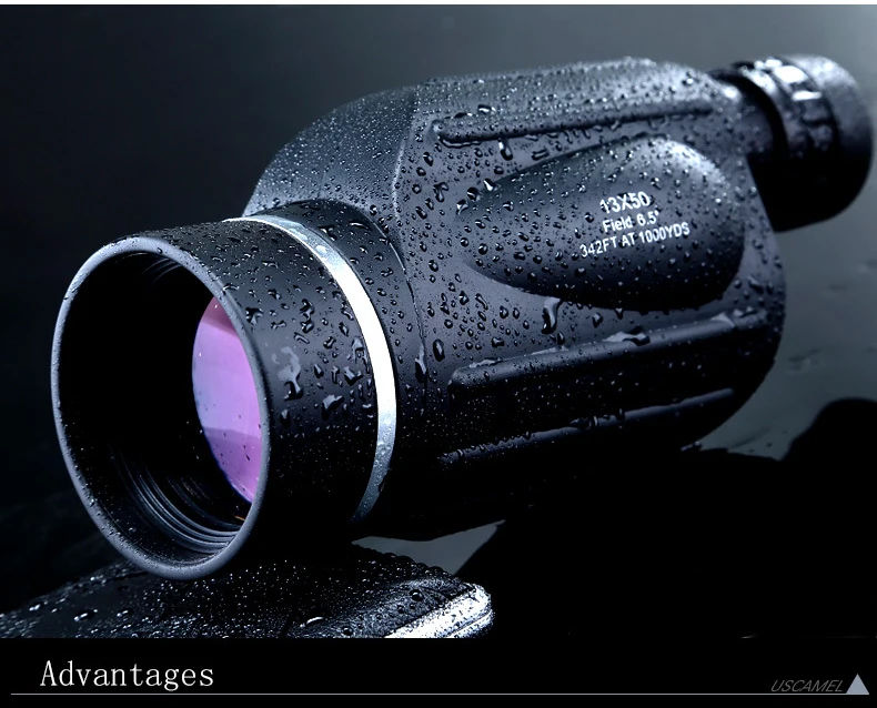 Охотничий Монокуляр 13x50 с большим видением, мощный ручной телескоп, окуляр, Зрительная труба, спортивные часы+ адаптер для мобильного телефона