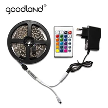 Goodland RGB светодиодный светильник 2835 SMD 5M 60 светодиодный s/m с ИК-пультом дистанционного управления 12V 2A адаптер питания светодиодный