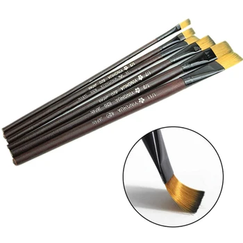 

6 Pcs Nylon Hair Acrylics Art Paint Brush Set Gouache Watercolor Oil Painting Brush Set
