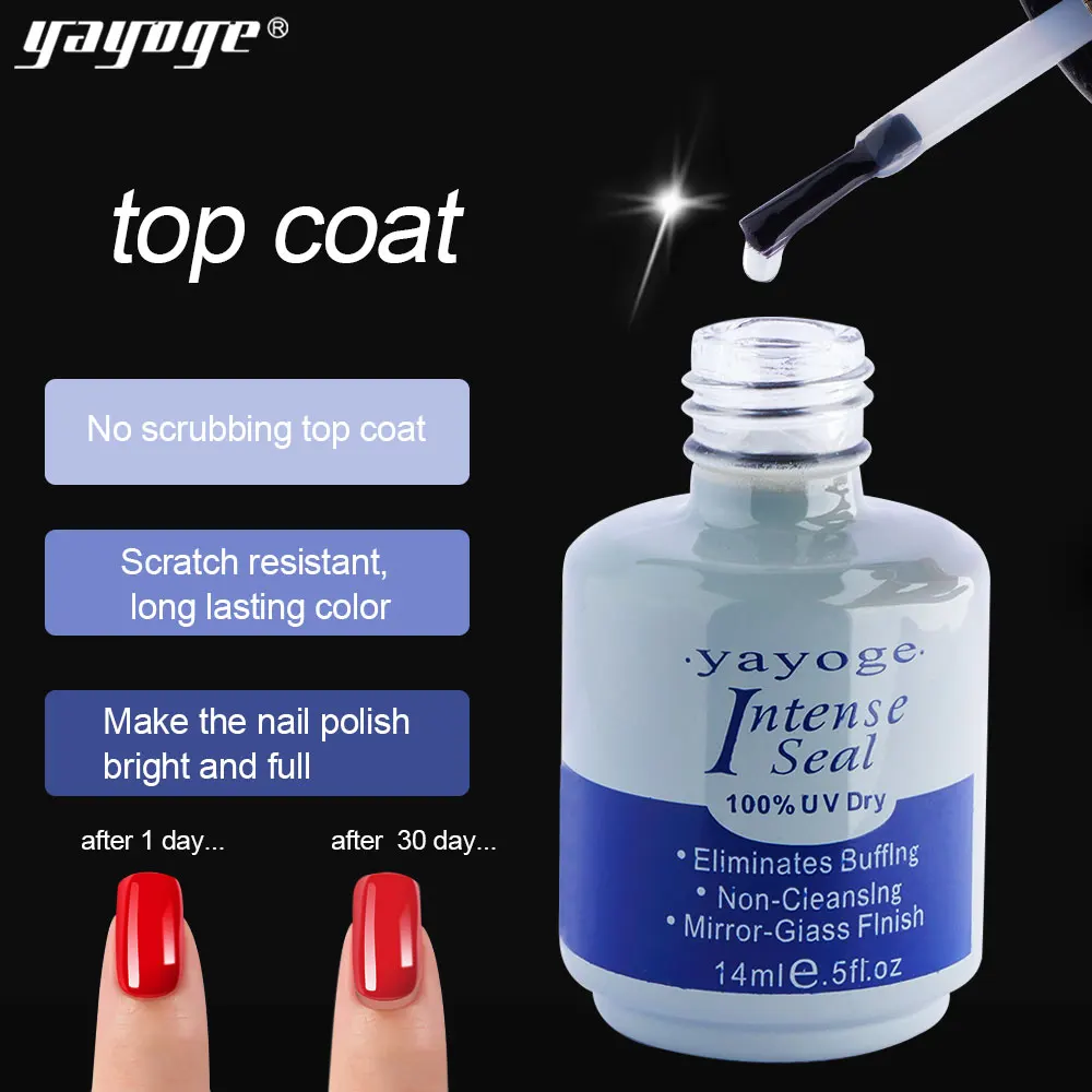 Yayoge 2in1 14ml top base coat primer acrylic nail kit for UV gel nail polish art lacquer Bonder Intense Seal FAST Dry