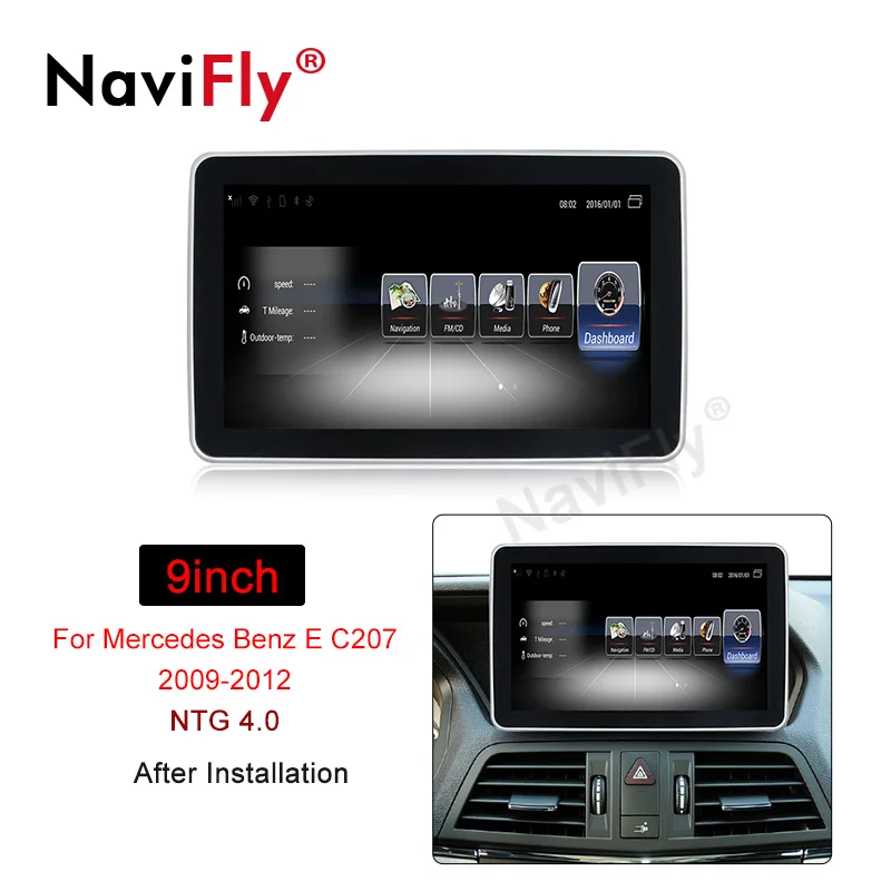 Flash Deal Navifly Android Car gps navigator for Mercedes Benz E C207 2009-2016 car radio ipod bt wifi 4G with USB AUX wifi cassette 3