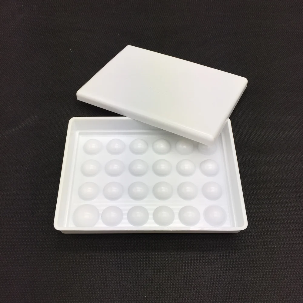 

Dental lab Porcelain Mixing Watering Moisturizing plate 24 Slot Ceramic Palette with cover