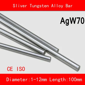 

Diameter 1-12mm length 100mm AGW70 Ag-W Sliver Tungsten Alloy Bar Round Spot Welding Electrode Mould CNC Material ISO CE