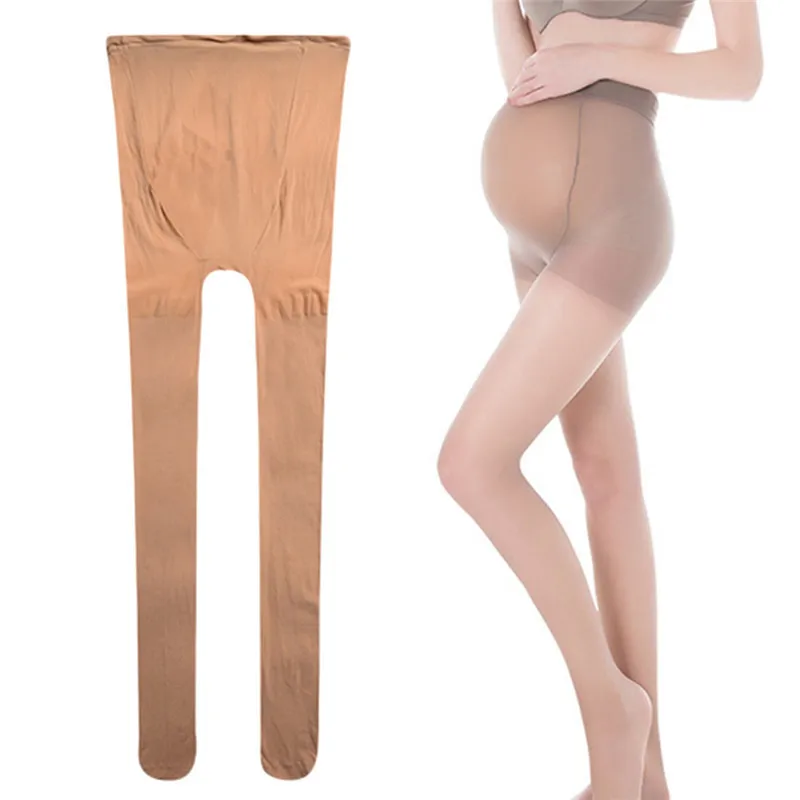 Колготки для будущей мамы длинные высококачественные чулки прозрачные тонкие бархатные Стиль уход за животом для беременных женщин - Цвет: Skin Color-B
