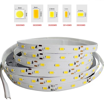 

5M LED Strip Light 5050 3528 2835 5630 5730 3014 300leds Non-Waterproof DC12V Flexible Led Tape Ribbon Indoor Home Decoration