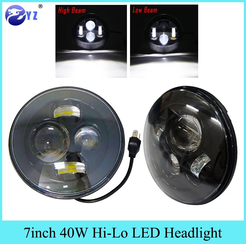 

1Pair 7'' LED Headlight For Jeep Wrangler JK TJ LJ 7 inch H4 Hi-lo Beam Front Driving Headlamp Styling Head Light For Land Rover