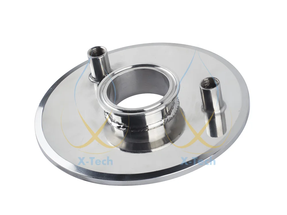 Крышка санитарного бака. Tri Clamp " x 1,5"-(2x) 1/" FNPT сталь SS304