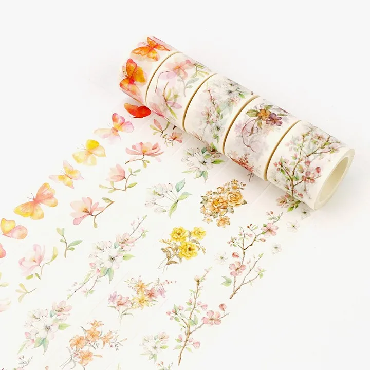 

Herbal Plants Flowers Washi Tape Decorative Sticky Paper Masking Adhesive Tape Scrapbooking DIY