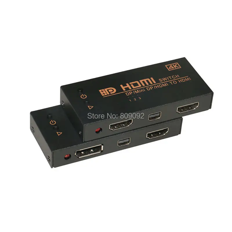 4k 3D Mini HDMI+ Mini DP+ DP 3 в 1 переключатель 3 в 1 выход HDMI дистрибьютор разветвитель для HDTV PS3 xbox/PC ноутбука