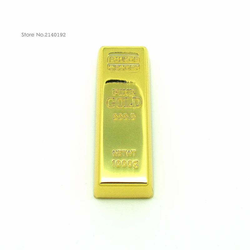 Реальная емкость Золотой USB флэш-накопитель 32 Гб слиток Золотой бар ручка флэш-накопитель карта памяти 16 ГБ 8 ГБ 4 ГБ креативный подарок USB2.0