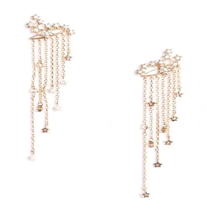 Star tassel alloy earrings