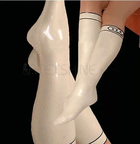 White-Womens-Natural-Latex-Stockings-with-Buckles