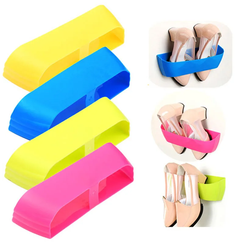 

Free shipping Creative Adhesive Shoes Rack Wall Hanging Shoes Organizer Hanger Hook High Quality