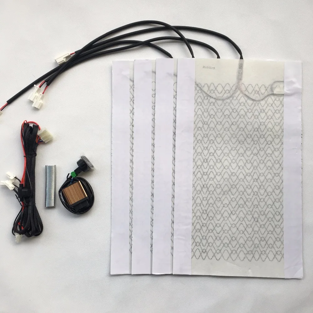 Новинка, 5 наборов сидений с подогревом swtich+ 4 грелки для водителя и пассажира, установлены Теплые внутренние чехлы для сидений, комплект с автоматическим подогревом