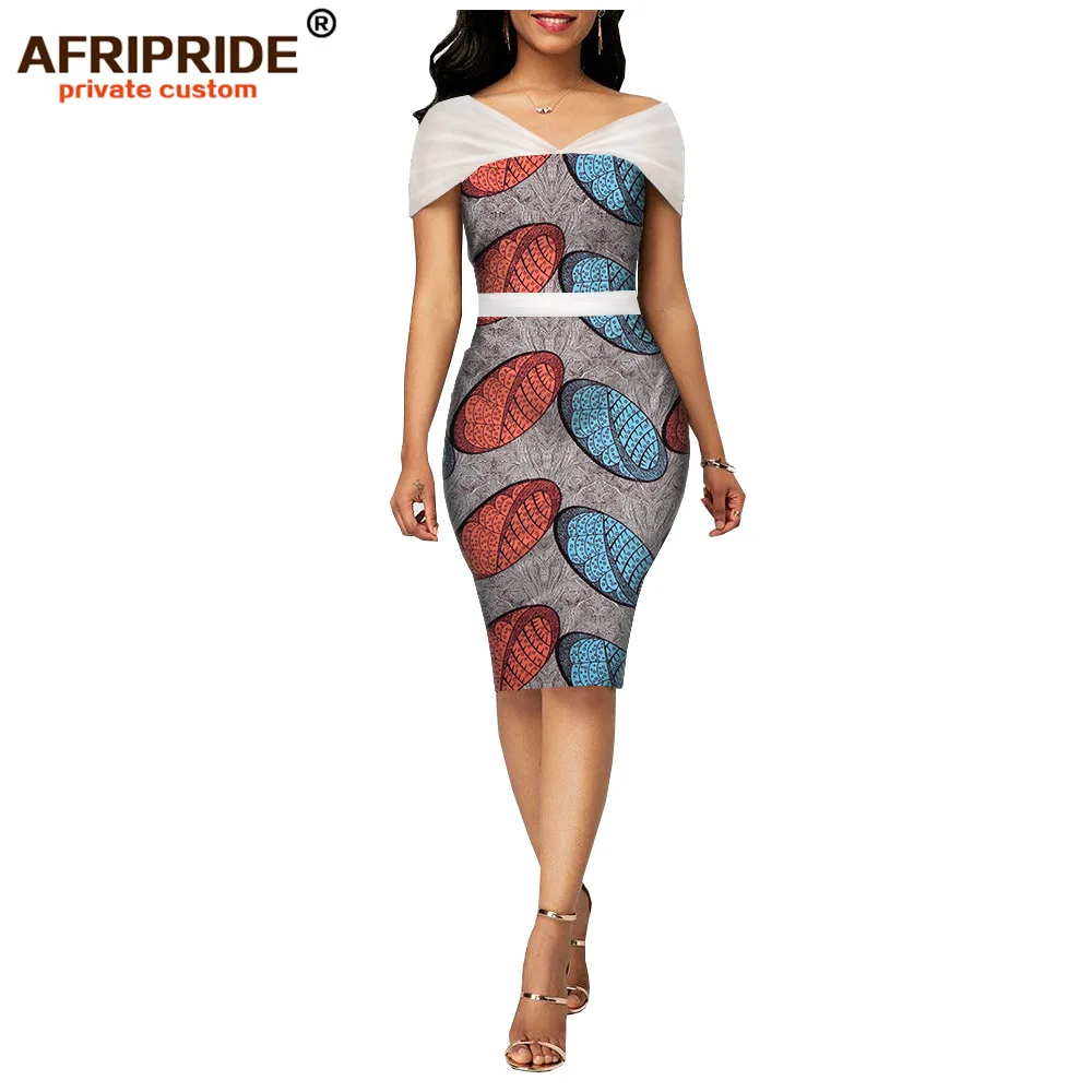 Африканский Воск летнее платье бодикон для женщин AFRIPRIDE сделанное на заказ регулируемые рукава длиной до колена женское вечернее платье A1925006 - Цвет: 231X